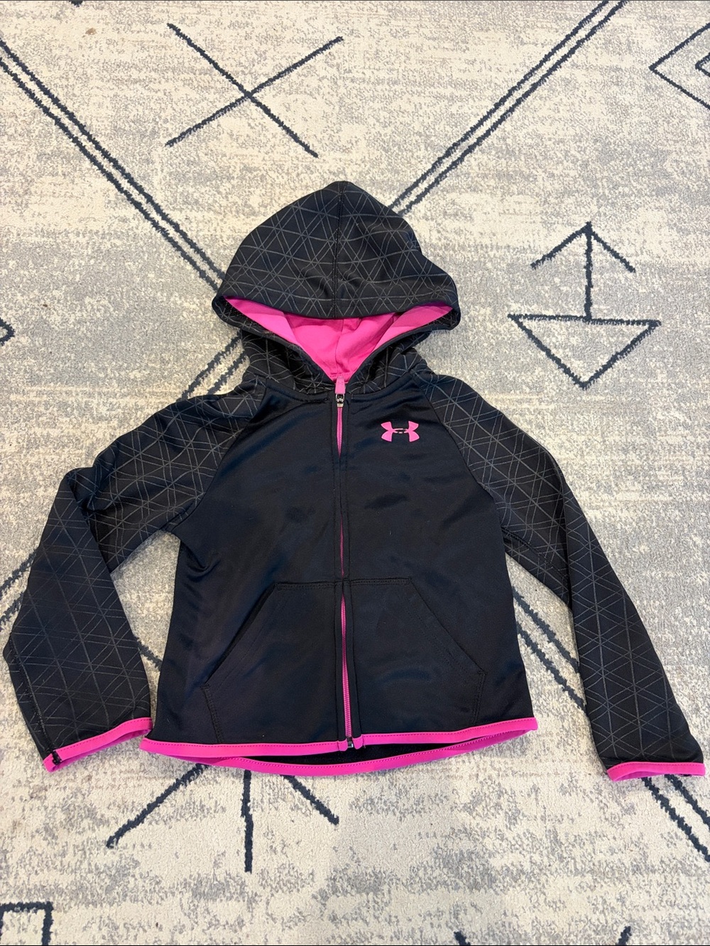 Under Armour Black Hoodie Jacket with Pink Trim